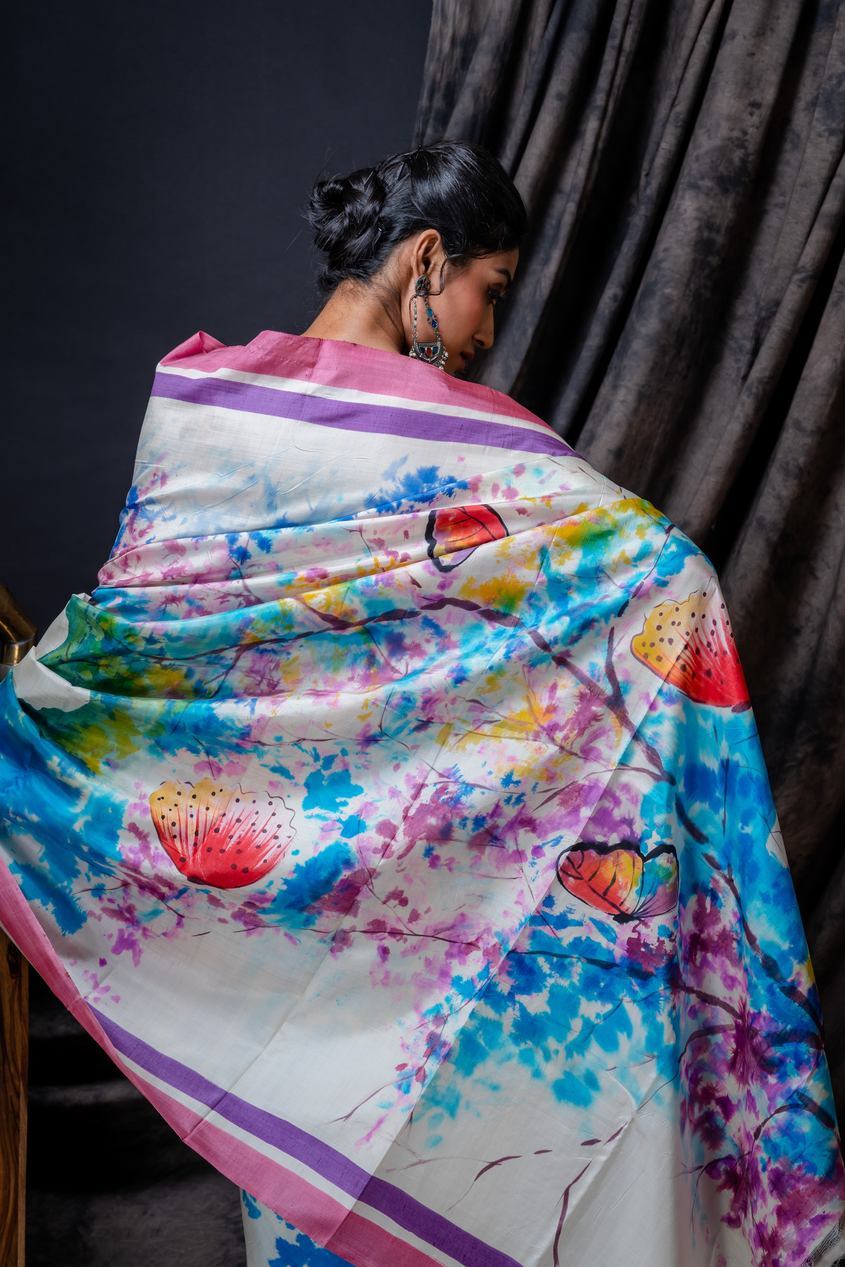 Hand Painted Mulberry Silk Saree